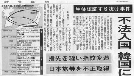 韓国人の不法入国:指紋変造で生体認証すり抜け 韓国人の不法入国:指紋変造で生体認証すり抜け