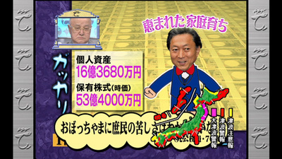 恵まれた家庭育ち・鳩山由紀夫「おぼっちゃまに庶民の苦しみはわからない」 恵まれた家庭育ち・鳩山由紀夫「おぼっちゃまに庶民の苦しみはわからない」