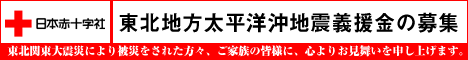 東北関東大震災義援金を受け付けます(日本赤十字社) 東日本大震災義援金を受け付けます(日本赤十字社)
